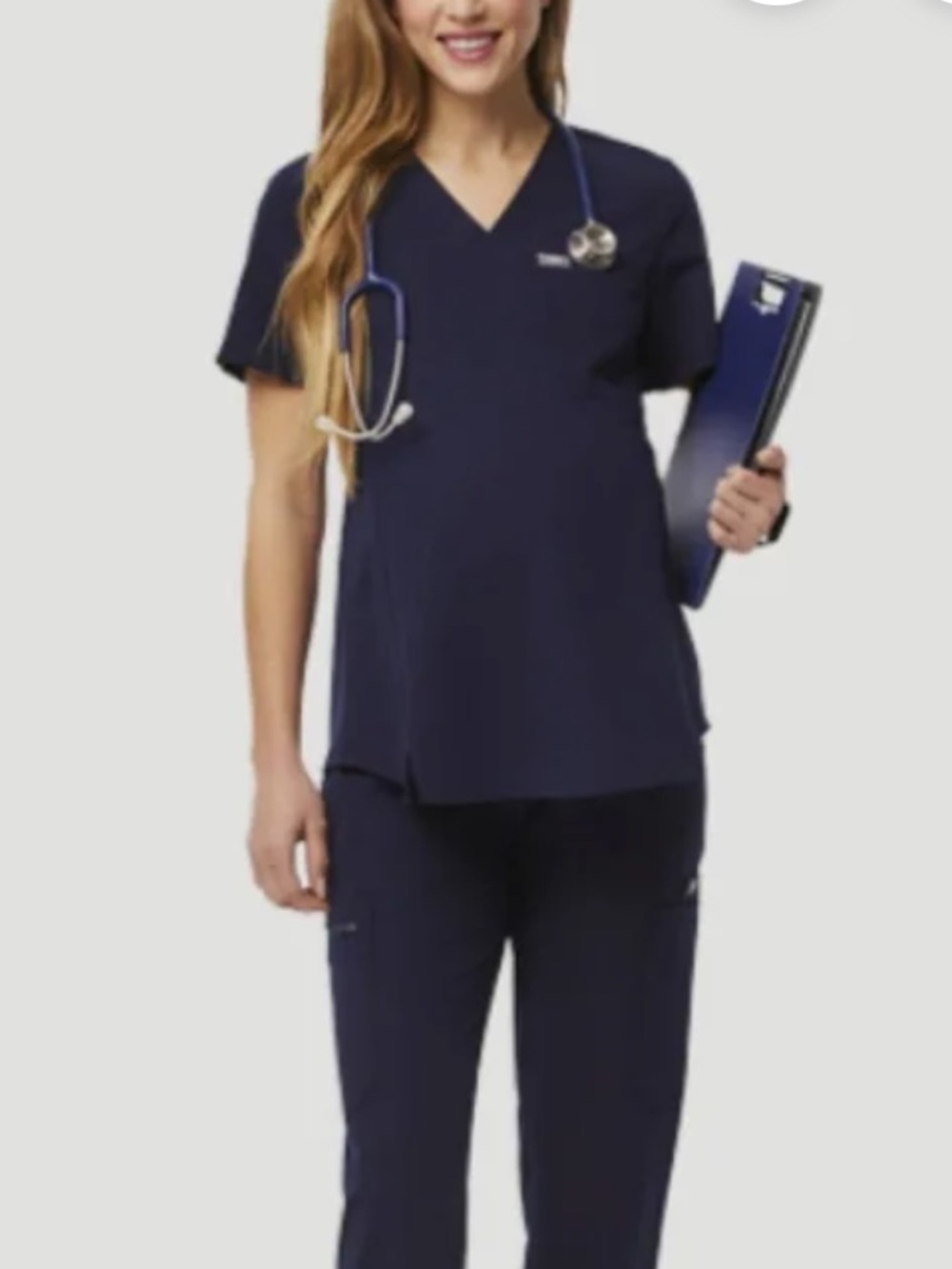 Octavia Women's Navy V-Neck maternity Scrub Top